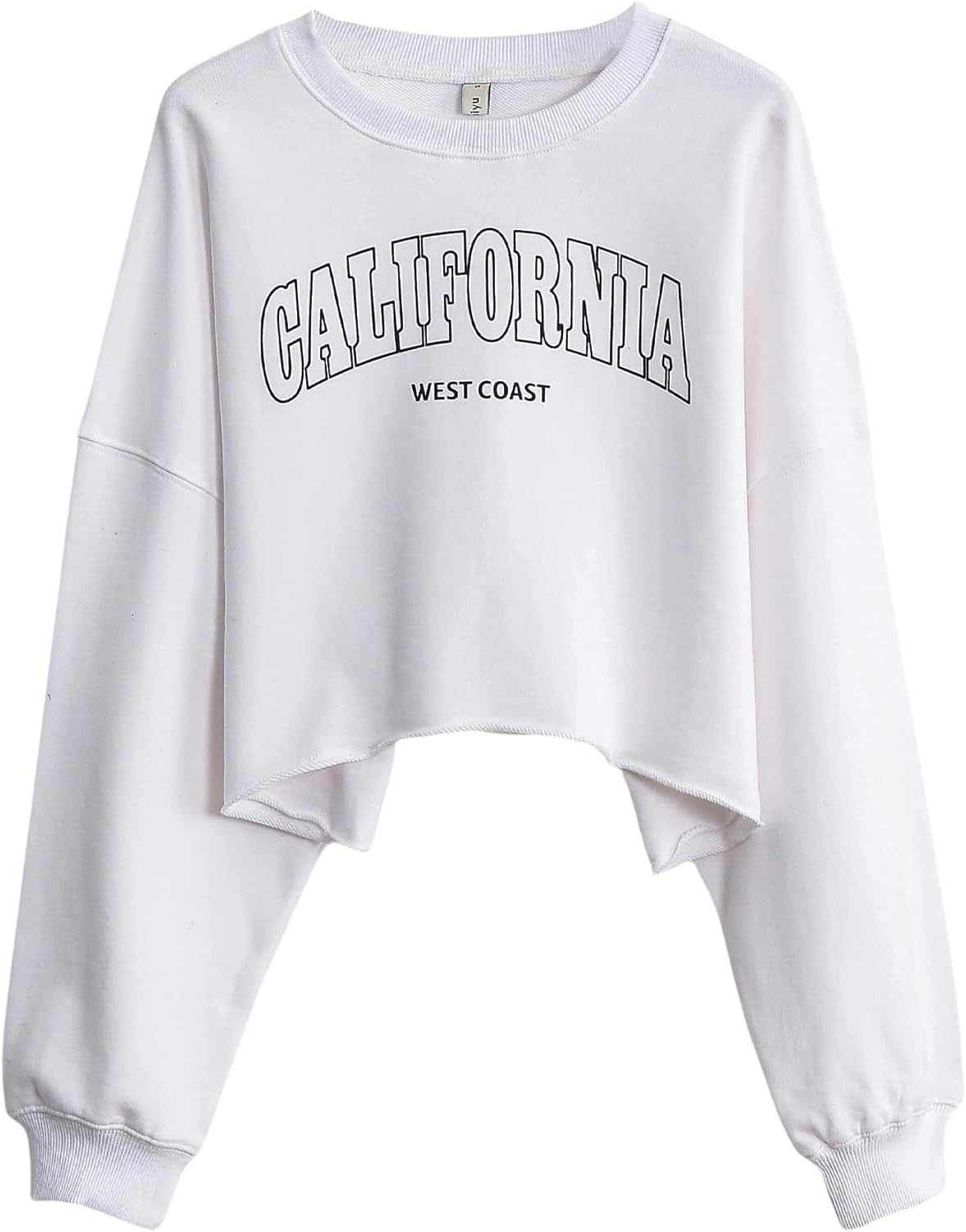 NTG Fad Ca-white / X-Small Cropped Hoodie Pullover Crewneck Crop Tops Oversize Fit