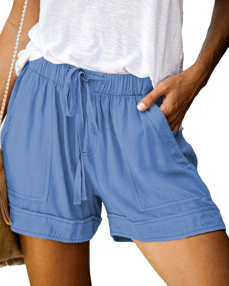 NTG Fad Casual Elastic Waist Shorts-(Hand Made)