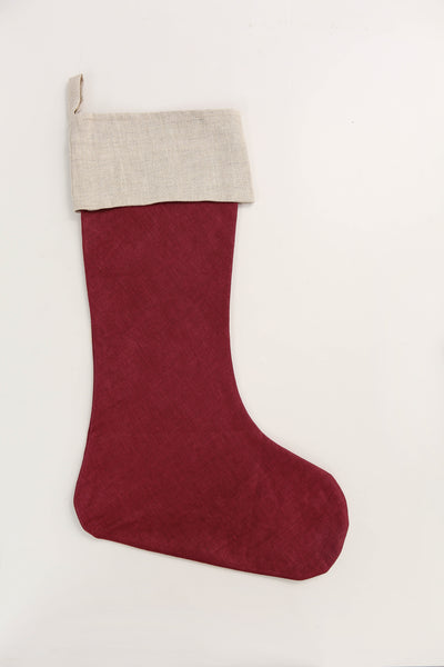 NTG Fad Clothing Pure Linen Color Block Christmas Socks Decorative Socks