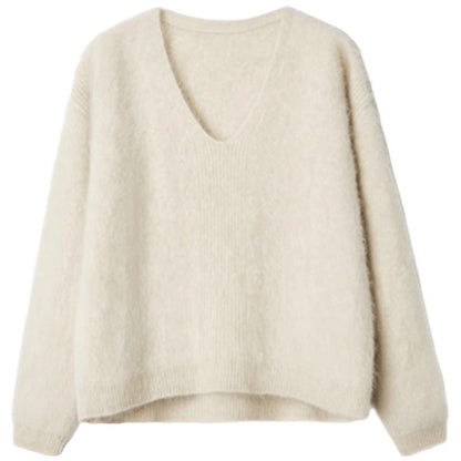 NTG Fad Clothing V-neck mink velvet lazy sweater