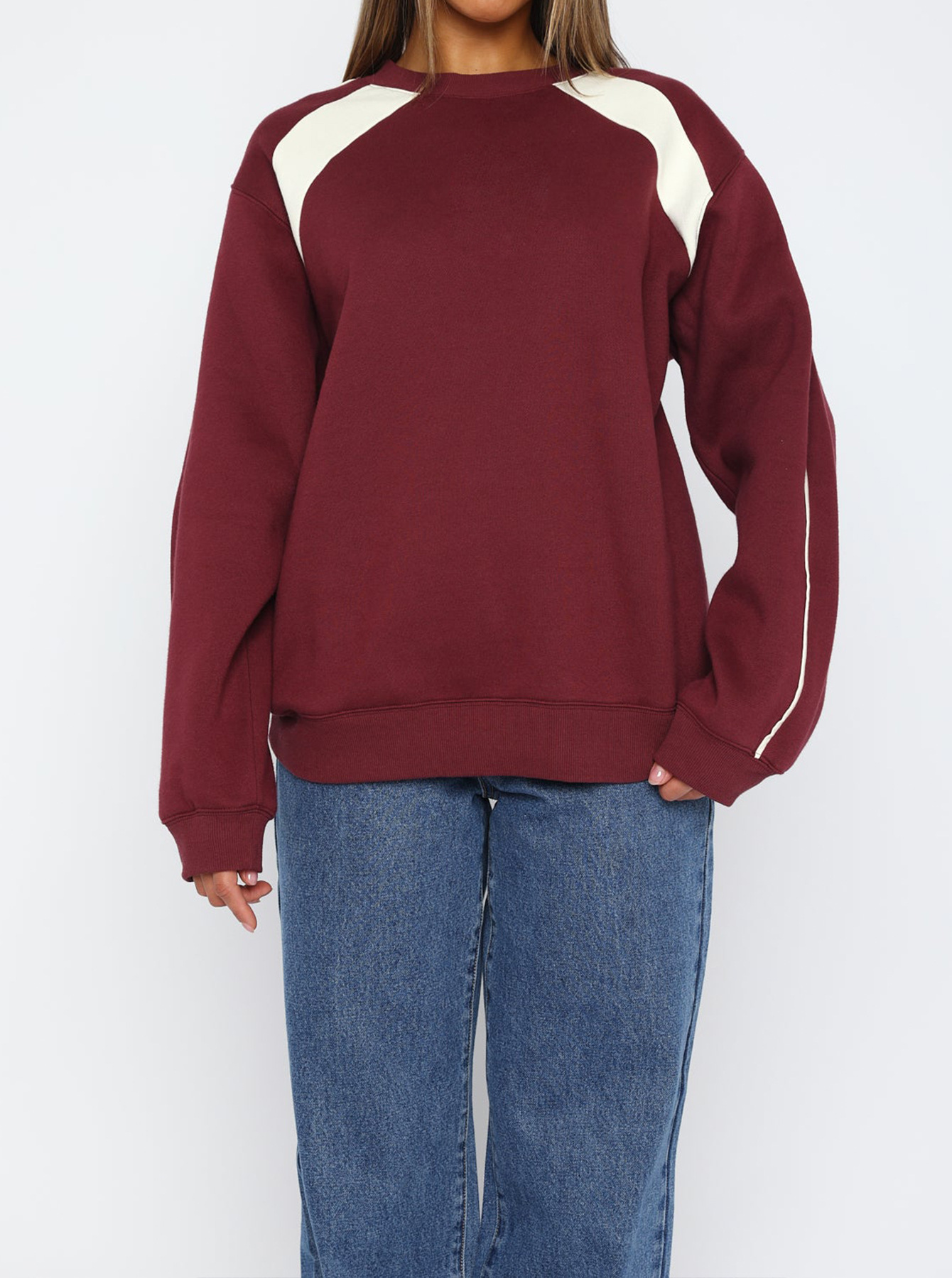 NTG Fad Contrast Loose Casual Sweatshirt