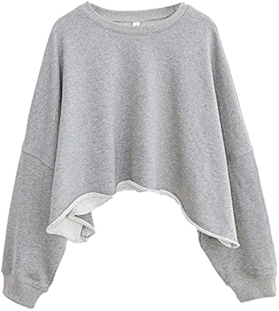 NTG Fad Cropped Hoodie Pullover Crewneck Crop Tops Oversize Fit