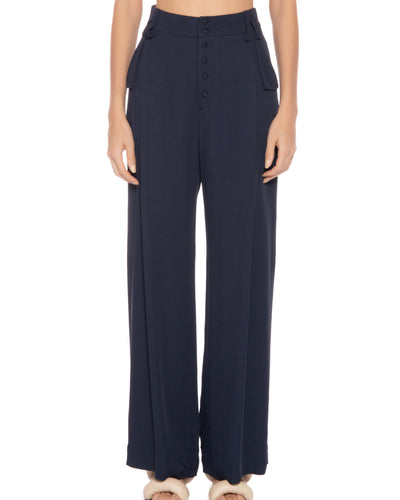 NTG Fad dark blue / S cotton linen casual trousers