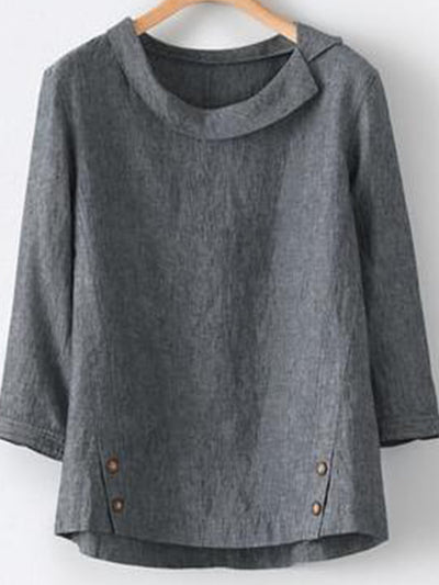 NTG Fad Dark Grey / S Women's Solid Button Up Shirt