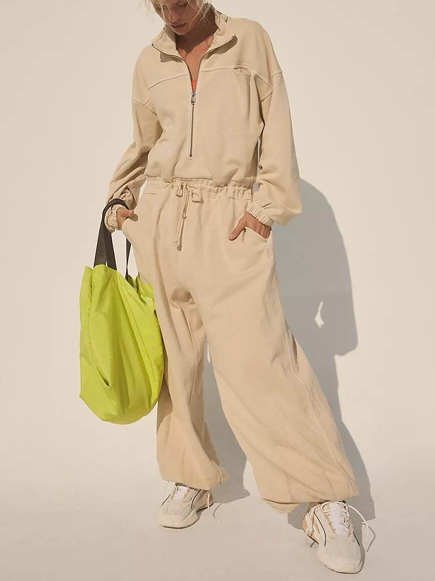 NTG Fad Drawstring High Waist Casual Jumpsuit