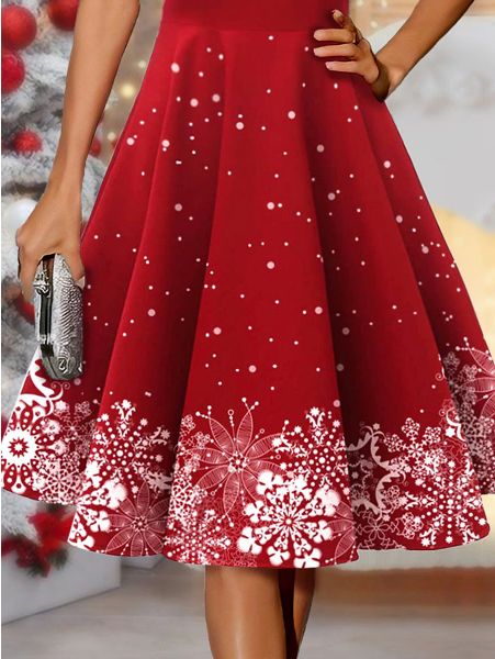 NTG Fad Dress 1950s off-the-shoulder snowflake dress