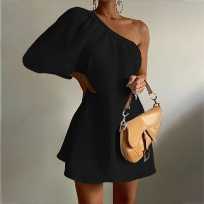 NTG Fad DRESS Black / S Slim Shoulder Loose Short Dress