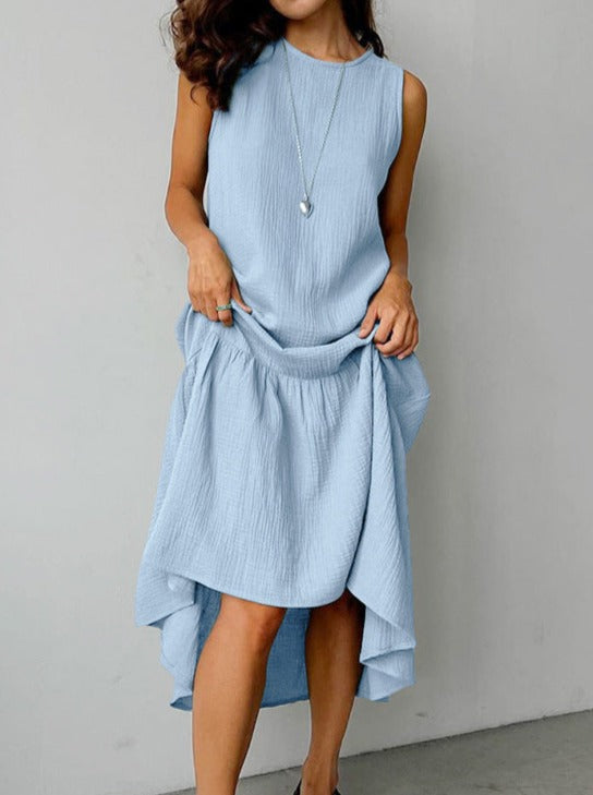 NTG Fad Dress Blue / S Cotton Loose Long Sleeveless Nightdress Dress