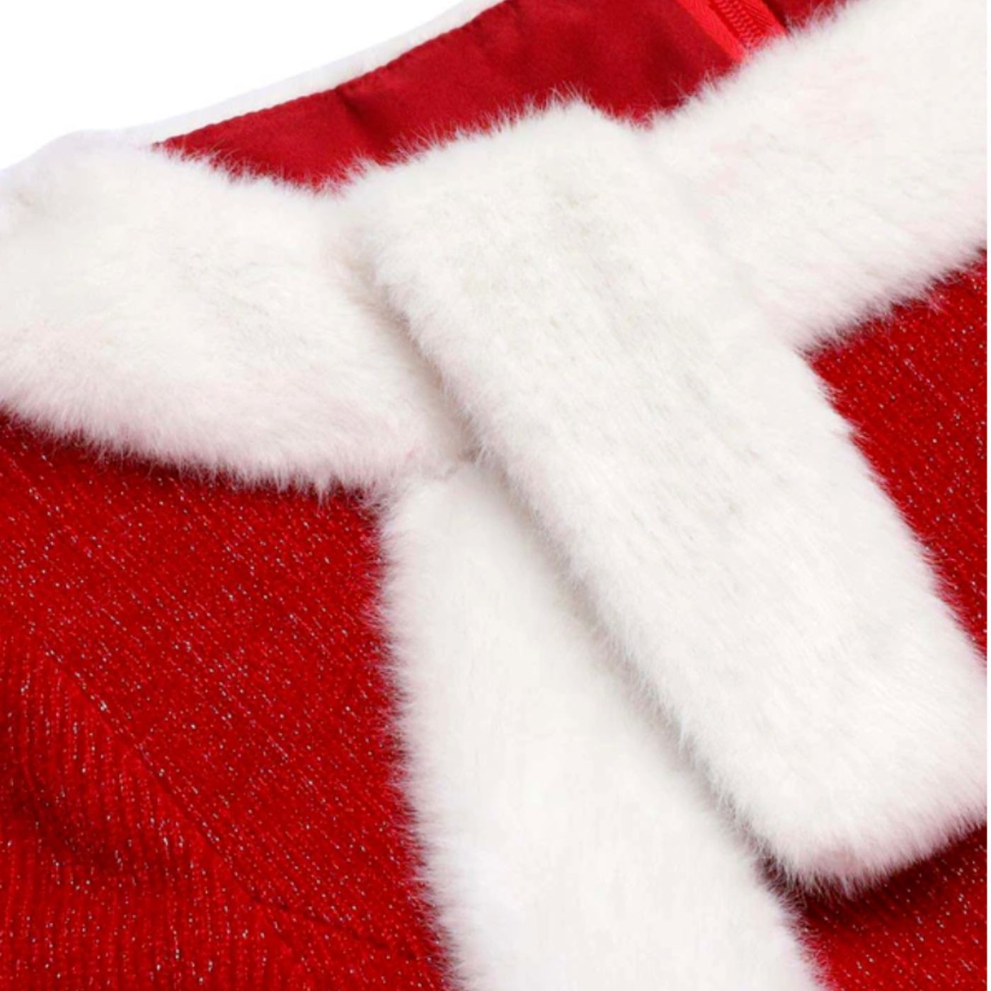 NTG Fad Dress Christmas fur collar belt slim fit three-quarter sleeve warm dress