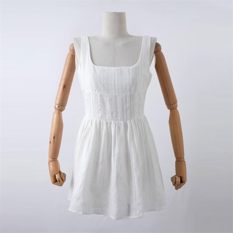 NTG Fad Dress Cotton and linen jacquard tank dress