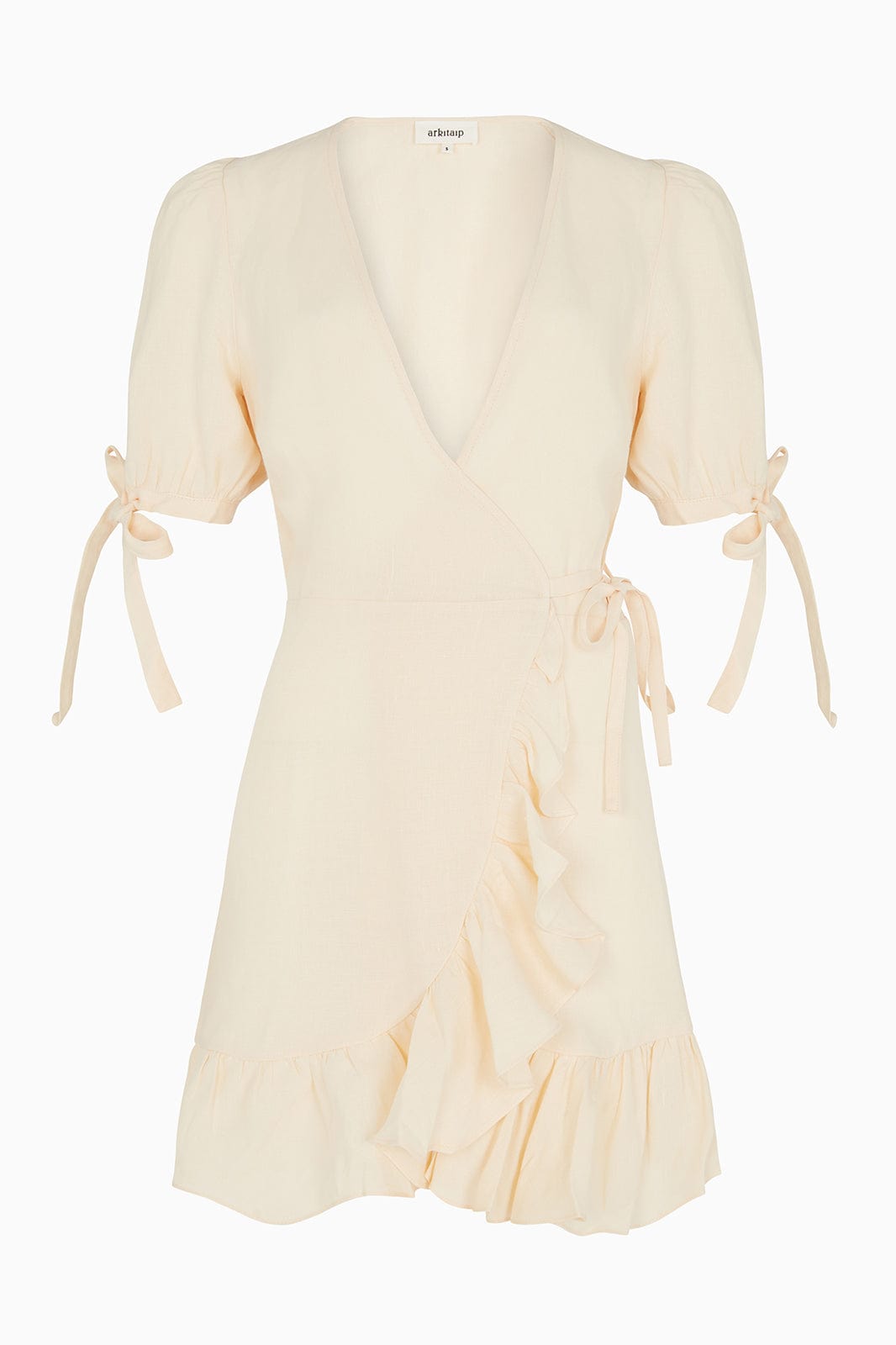 NTG Fad DRESS Cotton and Linen Mini Wrap Dress-(Hand Made)