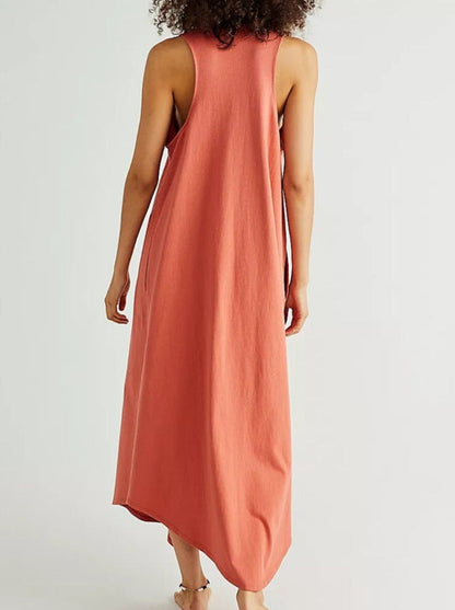 NTG Fad DRESS Cotton and Linen Sleeveless Two Pocket Ethnic Dress