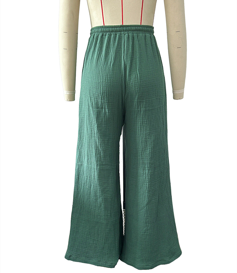 NTG Fad DRESS Cotton linen drawstring elegant trousers