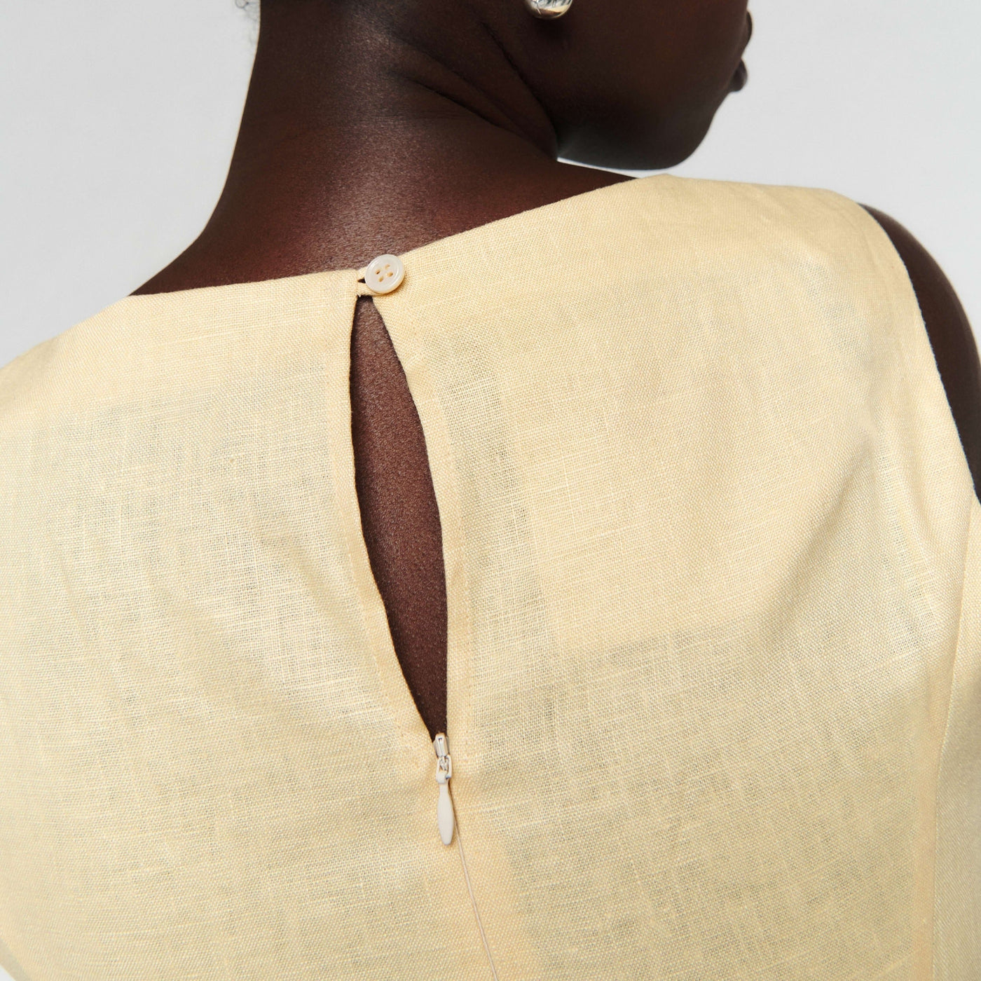 NTG Fad DRESS Cotton linen paneled waist dress-(Hand Made)