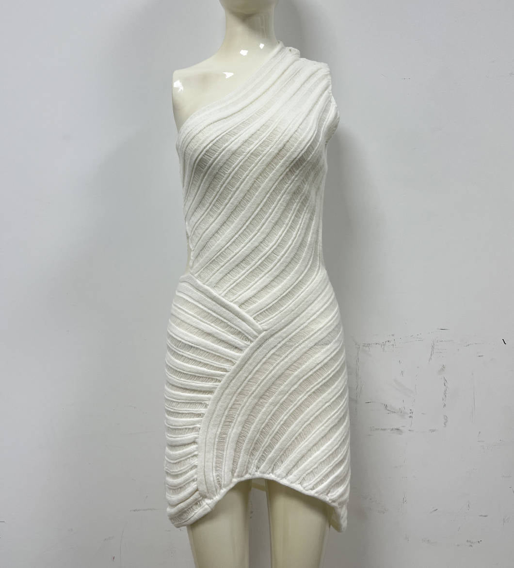 NTG Fad Dress Cutout Slim One Shoulder Panel Dress