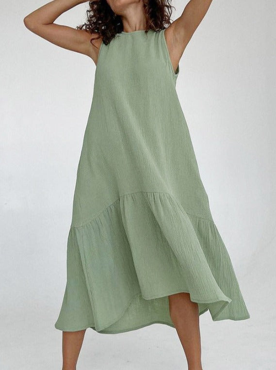 NTG Fad Dress Green / S Cotton Loose Long Sleeveless Nightdress Dress