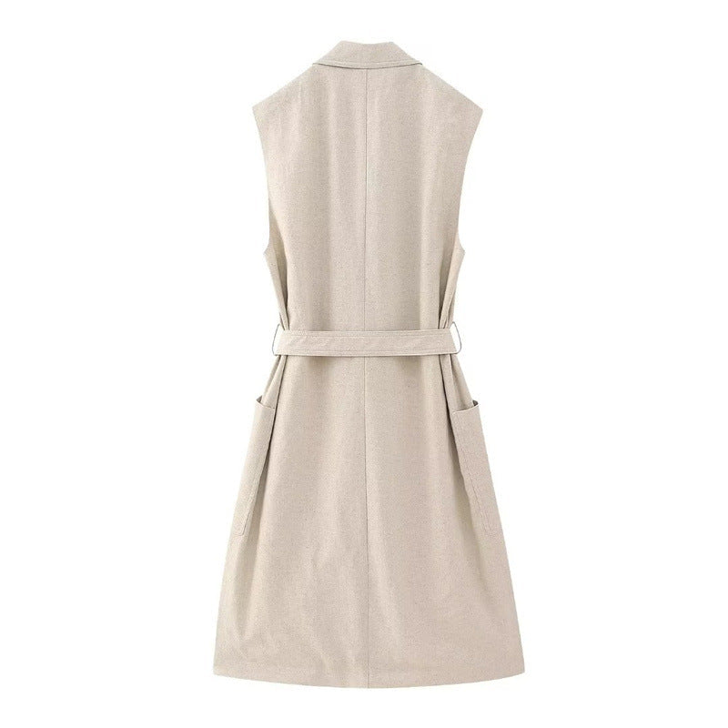 NTG Fad Dress Linen-blend midi tank dress