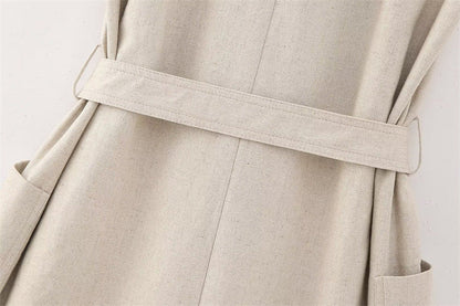 NTG Fad Dress Linen-blend midi tank dress