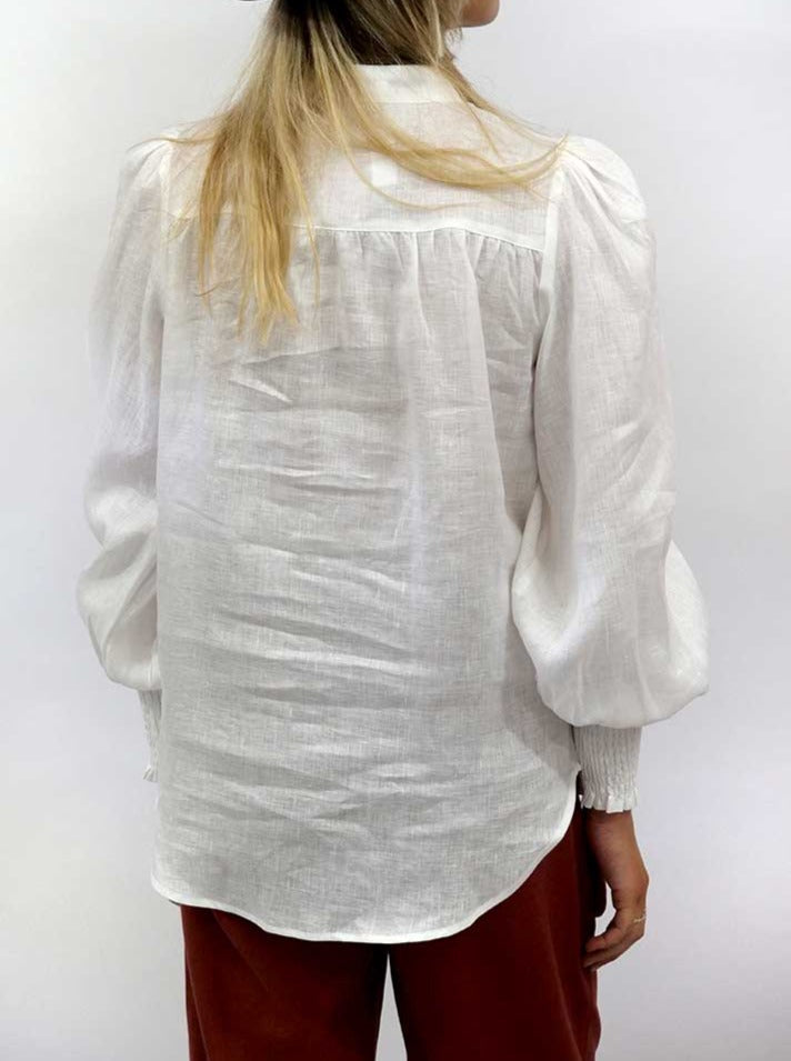 NTG Fad Dress Linen Elastic Cuff Shirt-(Hand Made）