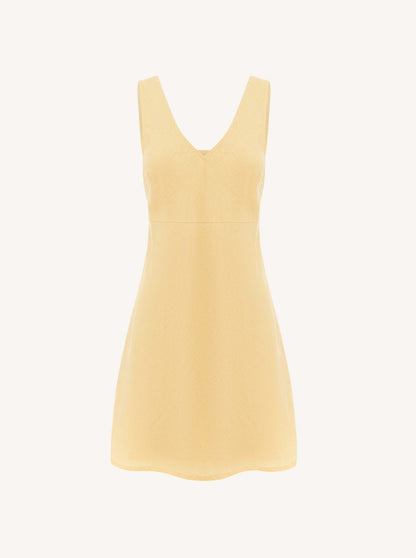 NTG Fad Dress Linen Mini Dress Butter-（Hand Made）