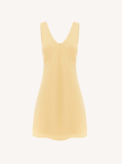 NTG Fad Dress Linen Mini Dress Butter-（Hand Made）