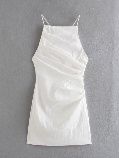 mysite ebay Amazon linen pleated dress 2021 new European and American slim waist slim sexy hip skirt for women