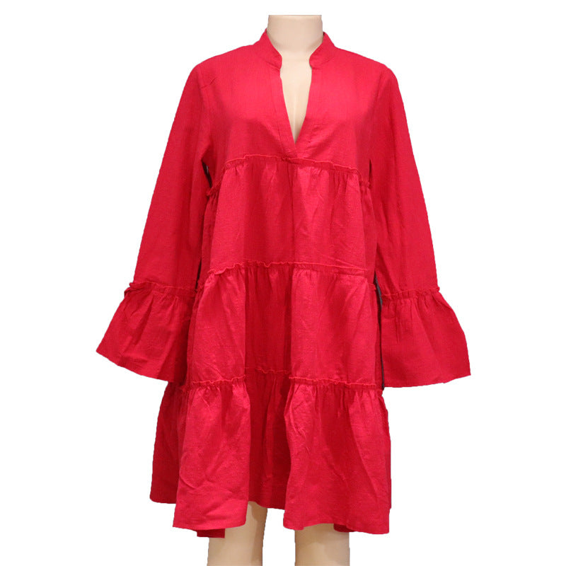 NTG Fad DRESS Loose cotton and linen panel dress