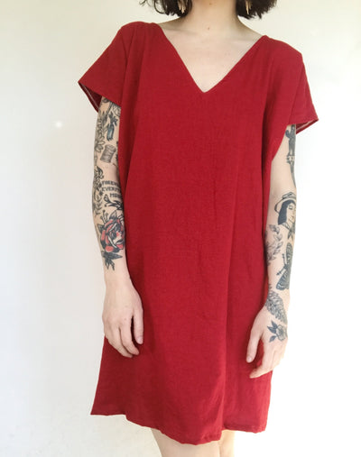 NTG Fad Dress Loose dress with deep V-neck-（Hand Made）
