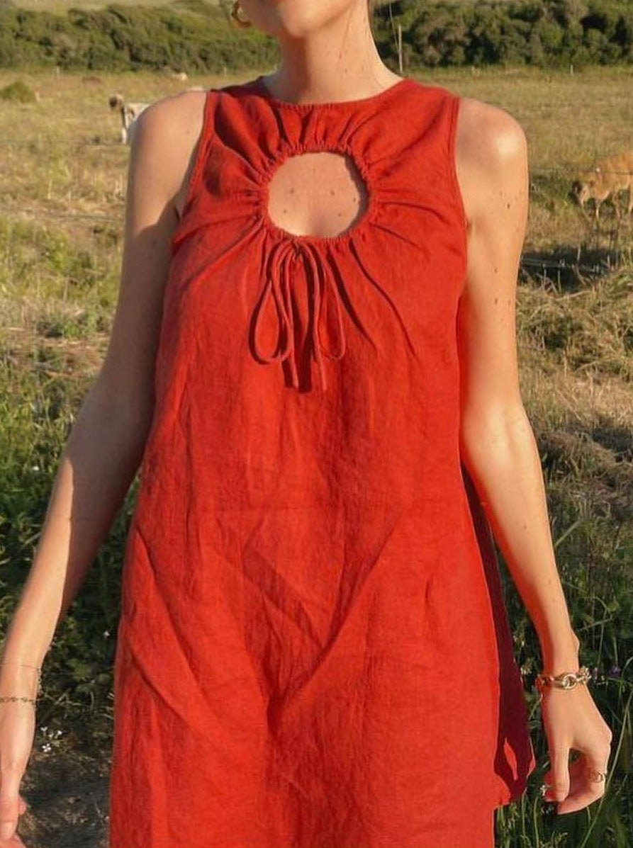 NTG Fad DRESS Minimalist Cutout Cotton Leprosy Dress