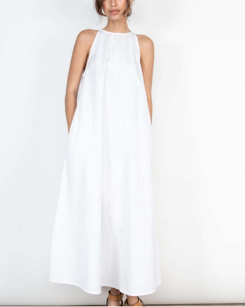 NTG Fad DRESS S / white ELEGANT SLEEVELESS FANCY