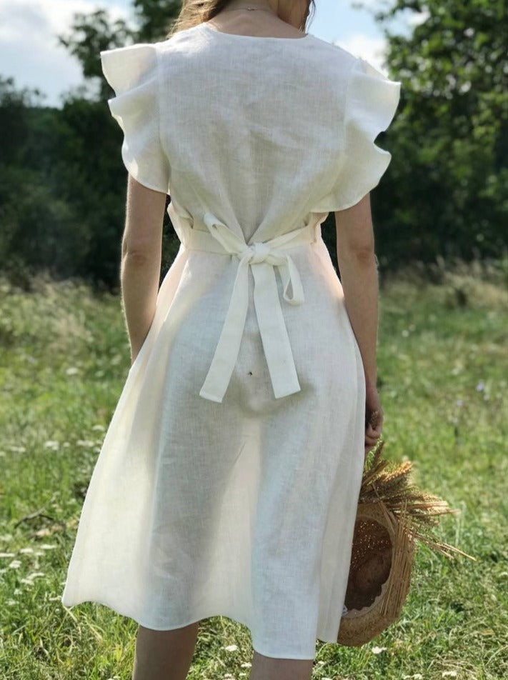 NTG Fad DRESS Simple Romantic Linen Dress-(Hand Made)