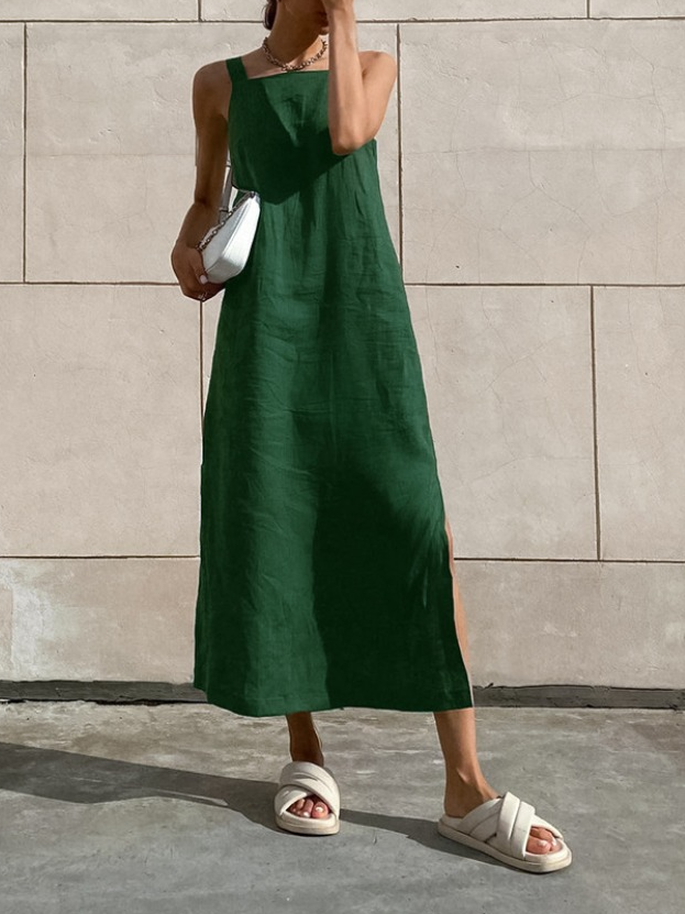 NTG Fad DRESS Sleeveless Cotton Slit Dress