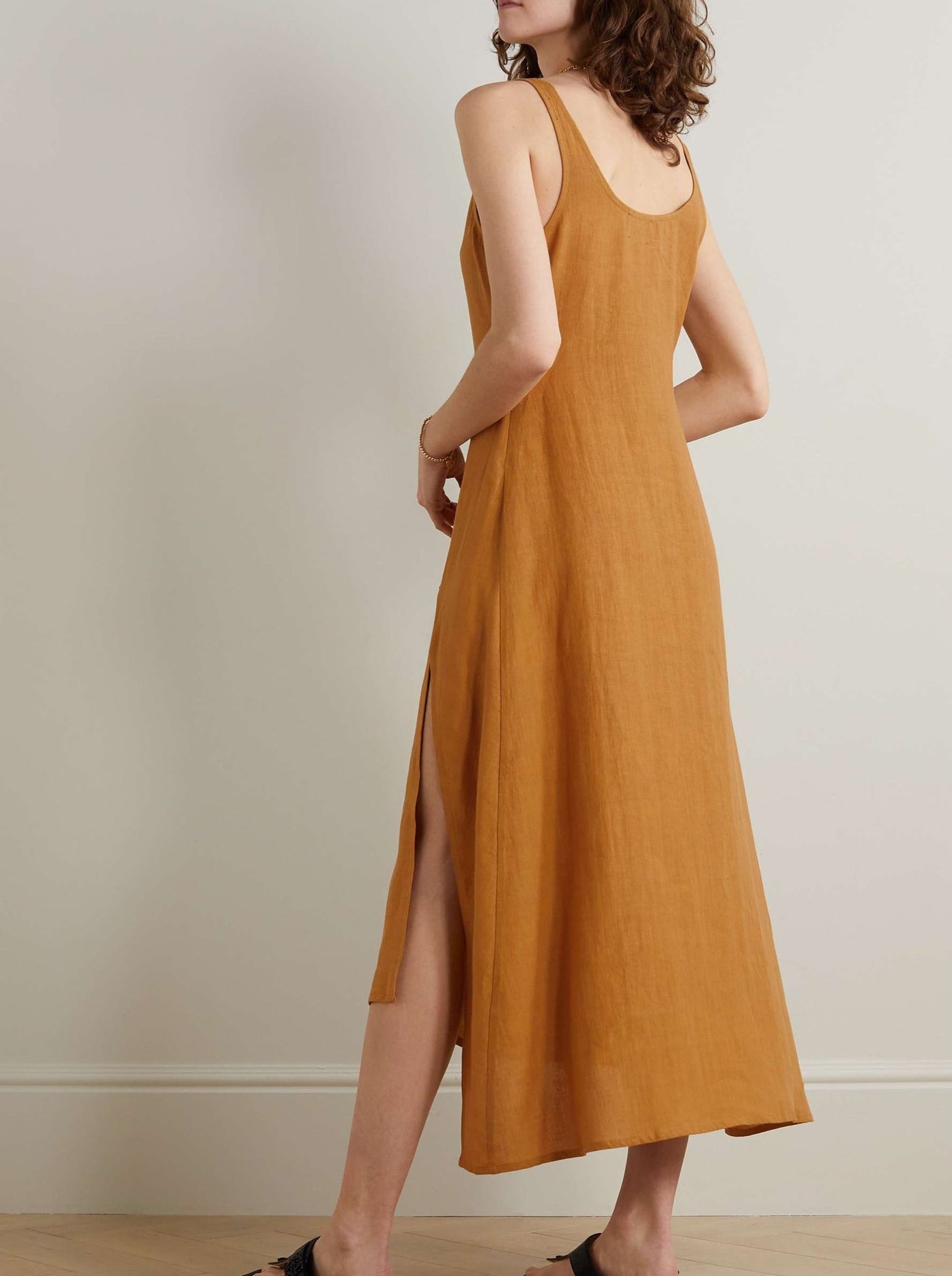 NTG Fad Dress Sleeveless V-neck irregular button dress-（Hand Made）