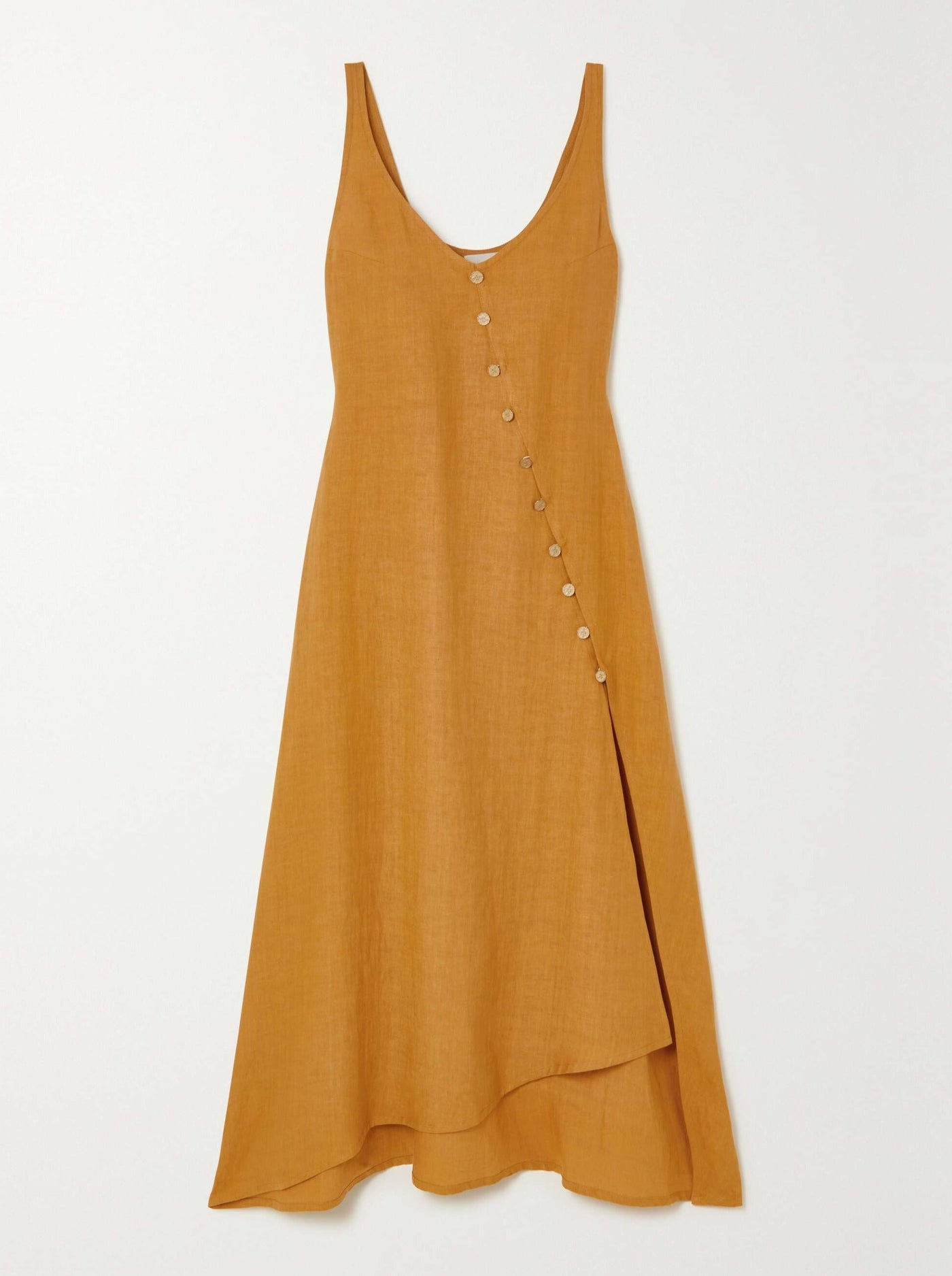 NTG Fad Dress Sleeveless V-neck irregular button dress-（Hand Made）
