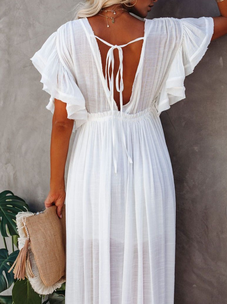 NTG Fad Dress V Neck Seaside Resort Beach Dress