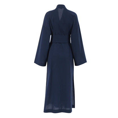 NTG Fad Dress Vintage cotton and linen long-sleeved robe dress