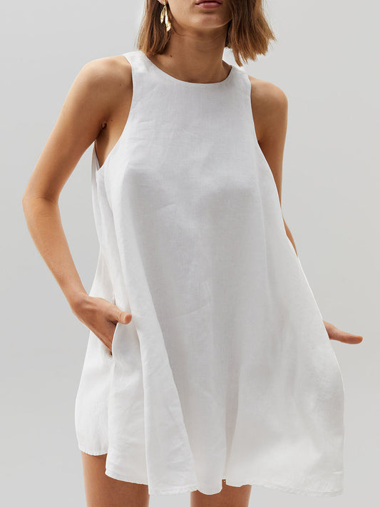 NTG Fad Dress White / S Pure cotton white dress small fresh A-line skirt