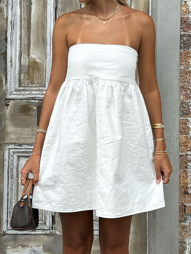 NTG Fad Dress White / S Vintage Sleeveless Tube Midi Dress