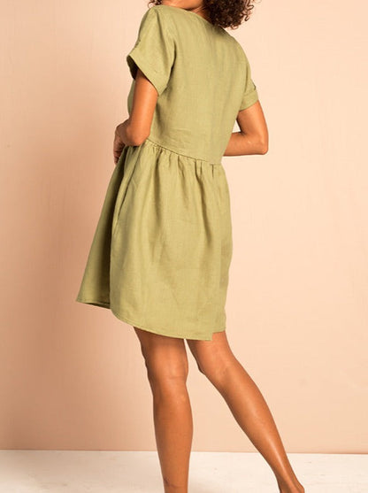 NTG Fad Dresses SUNCHASER Dress - light khaki linen