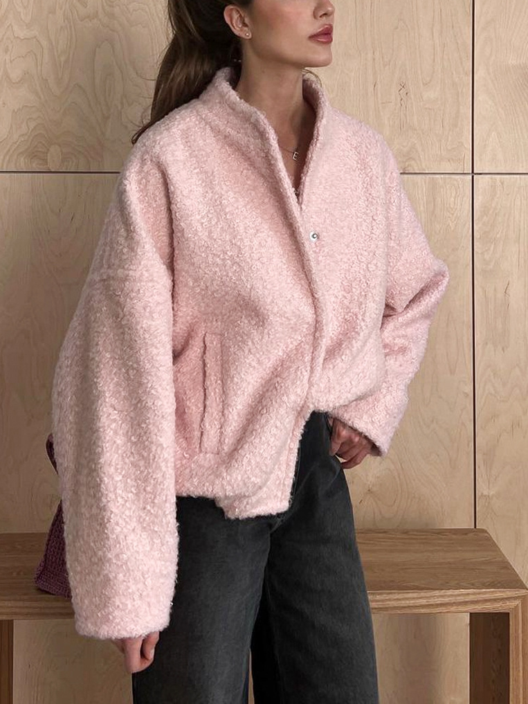 NTG Fad Drop Shoulder Long Sleeve Faux Fur Coat