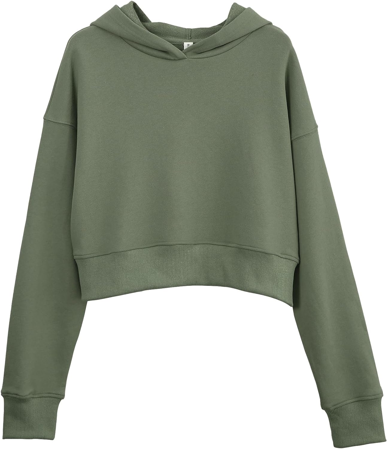 NTG Fad Dusty Green / Medium Amazhiyu Women’s Cropped Hoodie with Hood Casual Long Sleeve Crop Top Sweatshirt