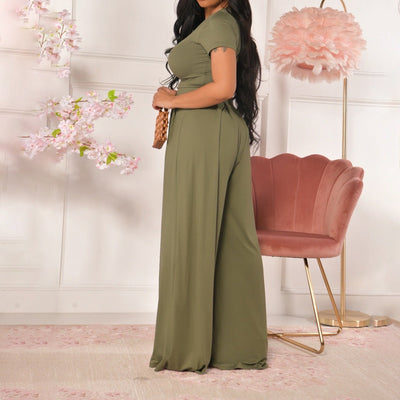 NTG Fad Fashionable and versatile casual wide-leg two-piece set