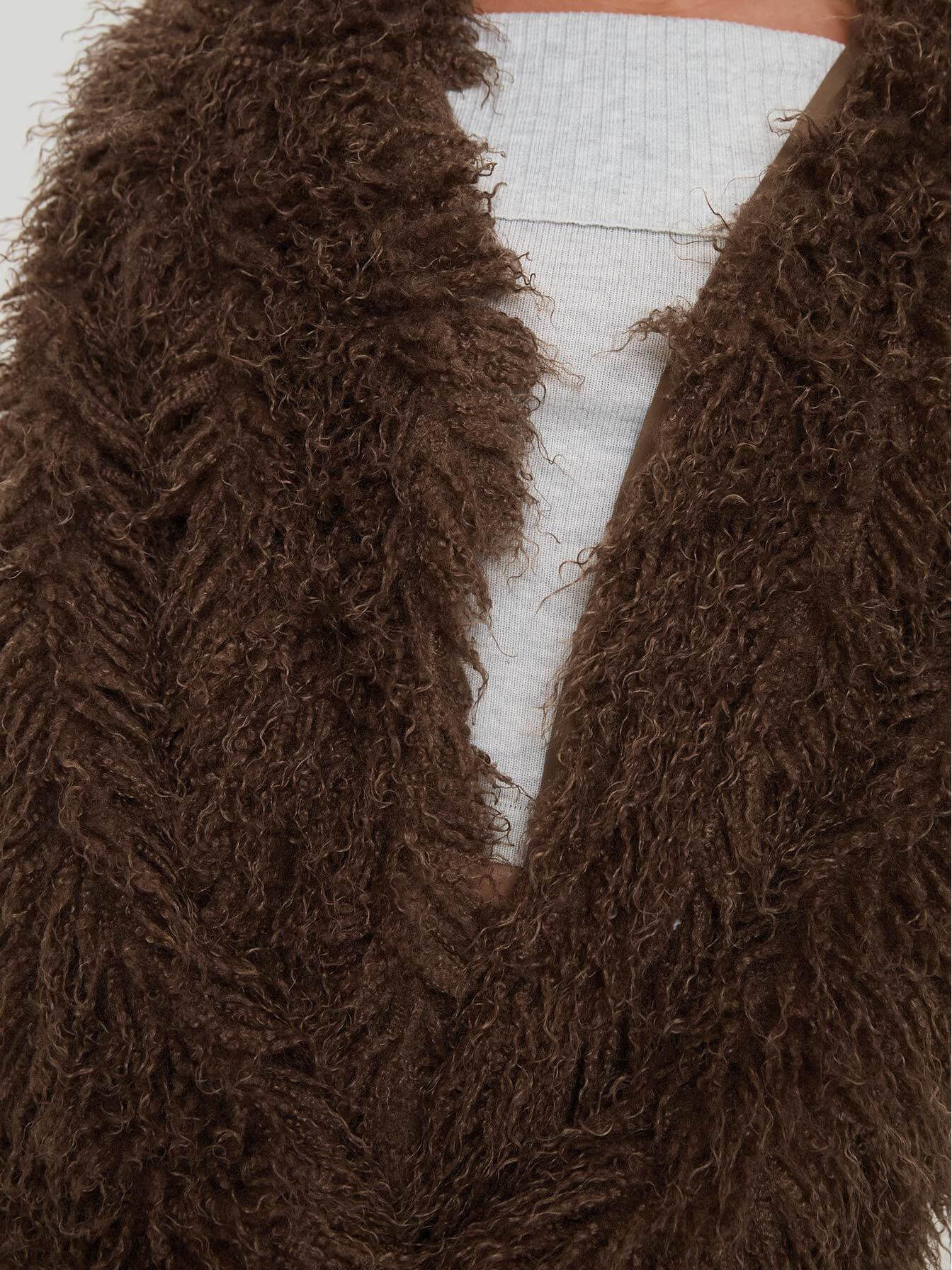 NTG Fad Faux Fur Brown Jacket