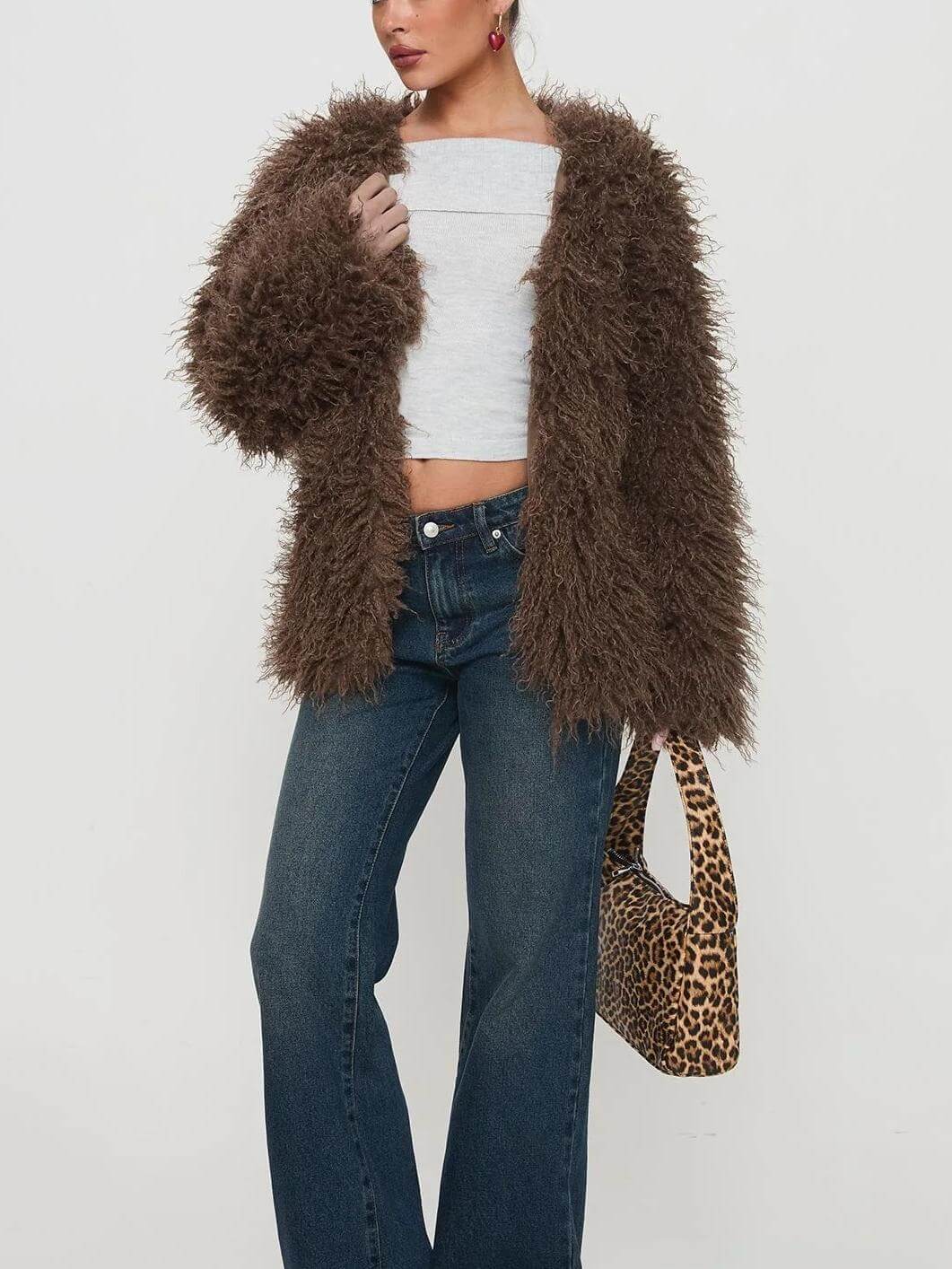 NTG Fad Faux Fur Brown Jacket