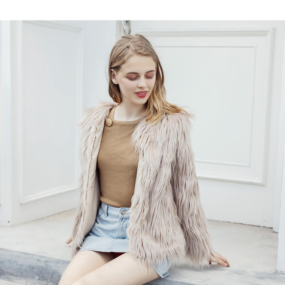 NTG Fad Fluffy Faux Fur  Short Winter Coat