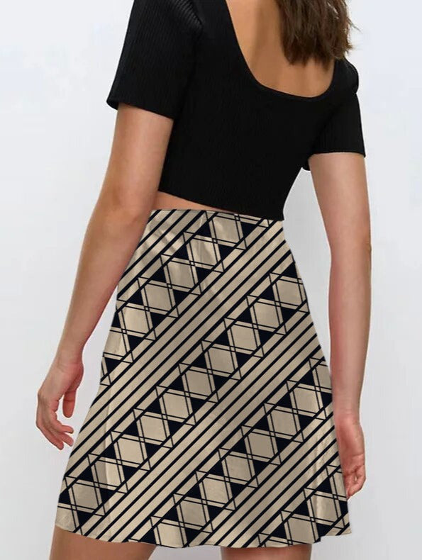 NTG Fad Geometric print skirt-（Hand Made）