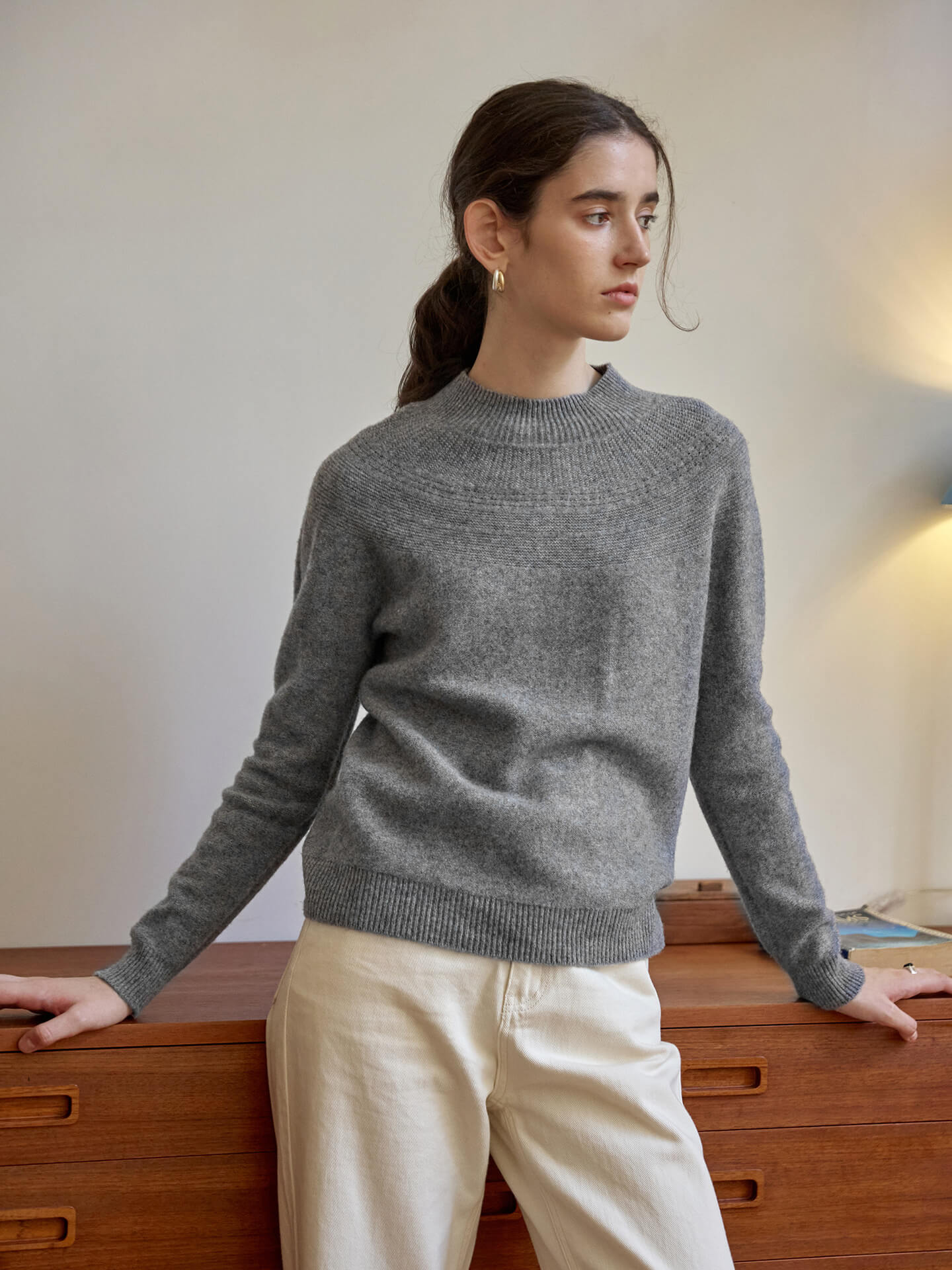 NTG Fad Gray / M Pure Wool Sweater