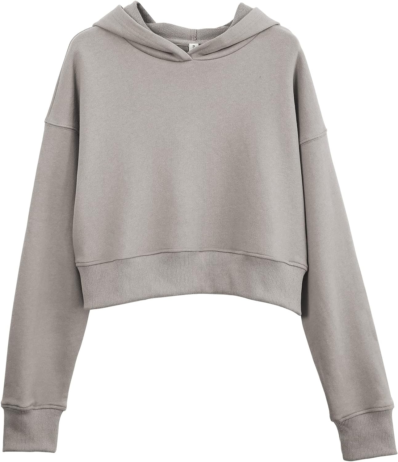 NTG Fad Gray / Medium Amazhiyu Women’s Cropped Hoodie with Hood Casual Long Sleeve Crop Top Sweatshirt