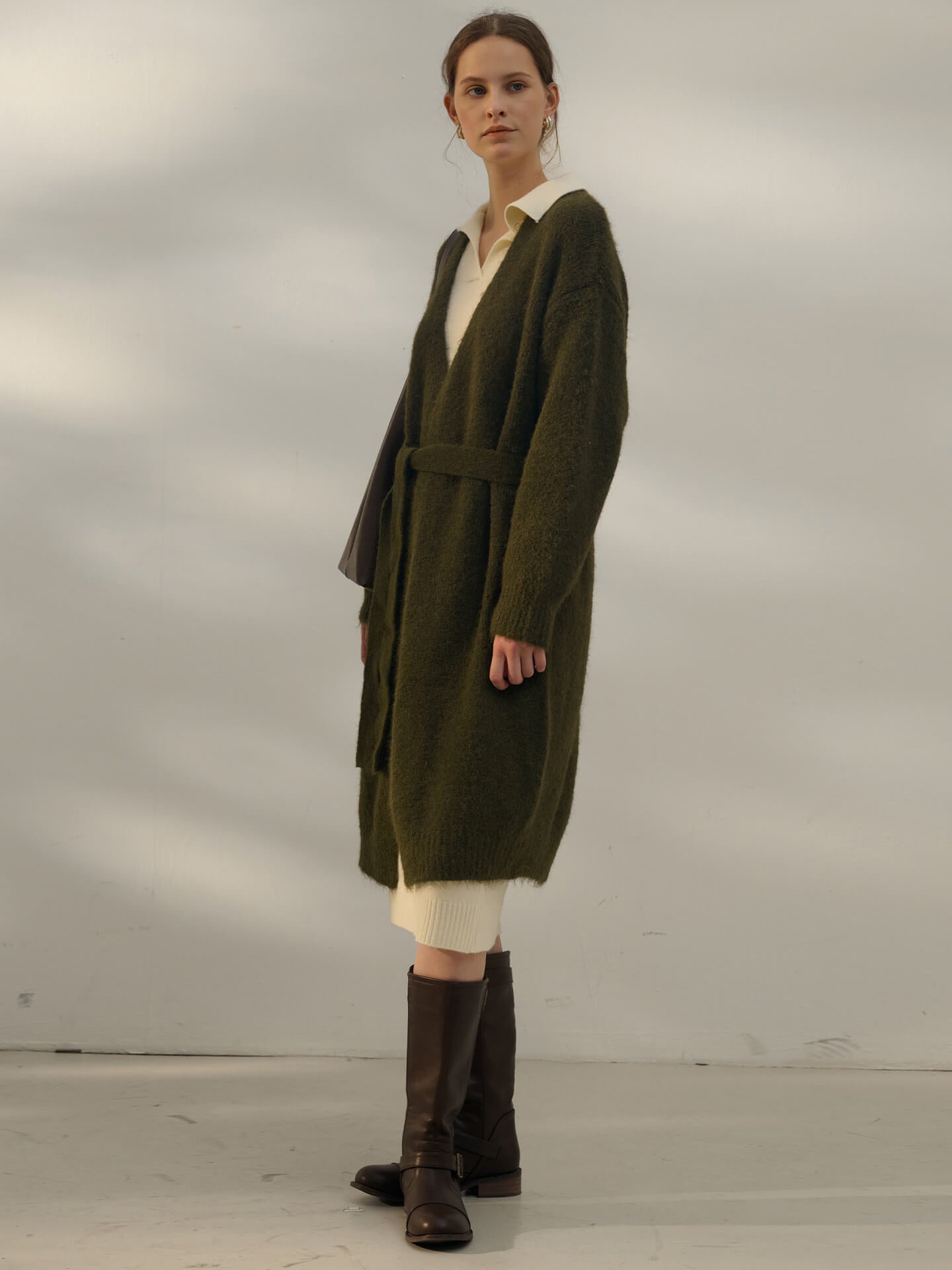 NTG Fad Green French Style Wool Cardigan