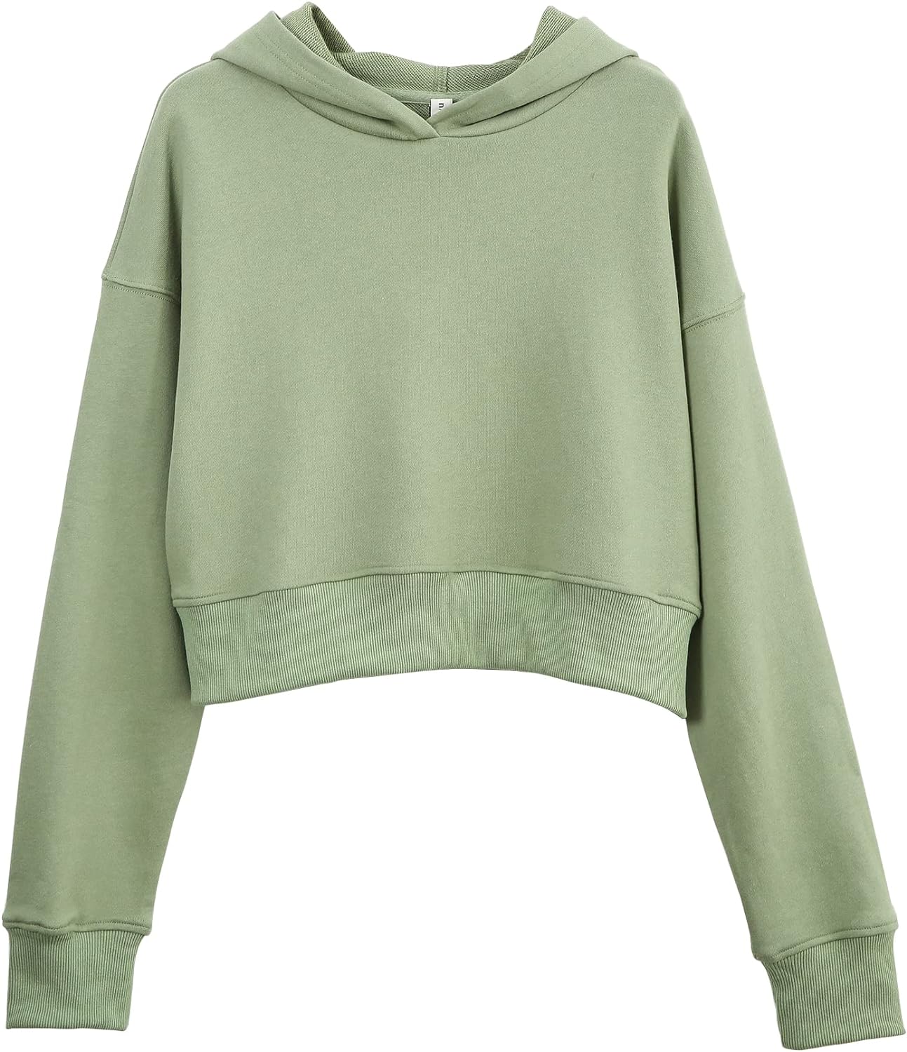 NTG Fad Green / Large Amazhiyu Women’s Cropped Hoodie with Hood Casual Long Sleeve Crop Top Sweatshirt